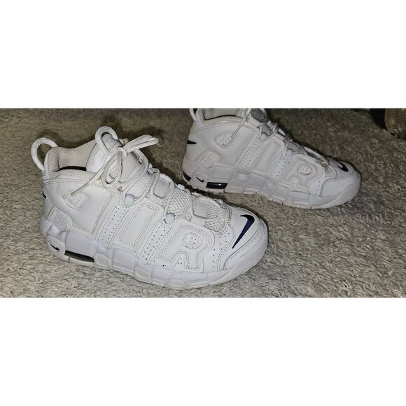 Nike Air More Uptempo GS 'White Midnight Navy' size 7y - Picture 2 of 8